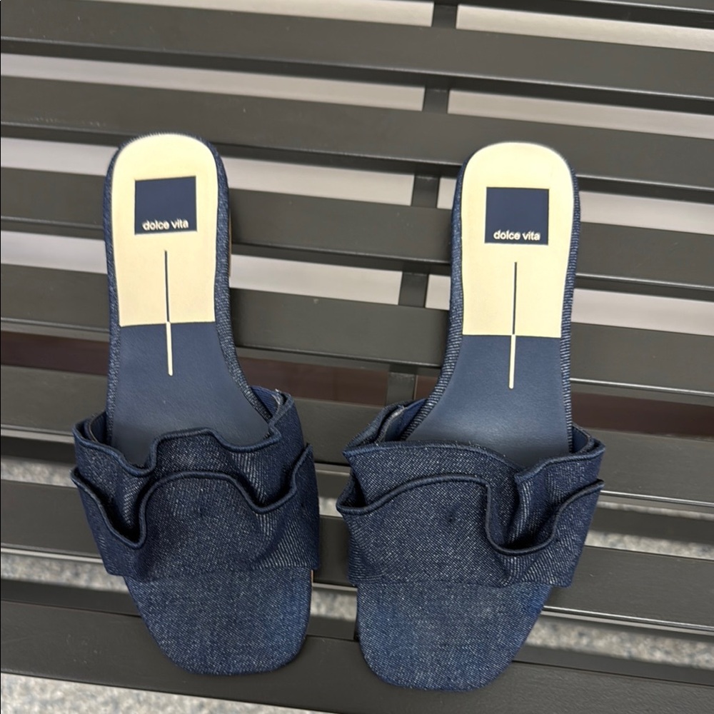 Dolce Vita Blue Sandals with Knotted Detail